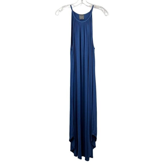 Olivia Rae Halter Round Hem Maxi Shift Dress Blue Womens Size XS - Picture 1 of 9